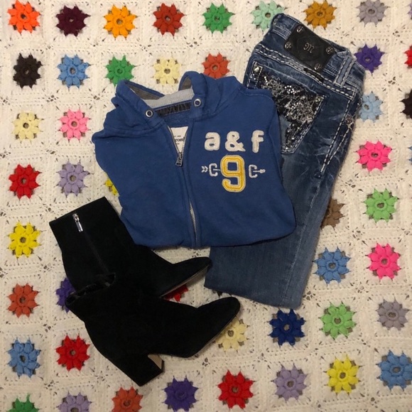 Abercrombie kids blue zip-up hoodie, L - Picture 1 of 6